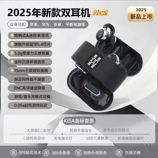 New Ear Clip Semi-In-Ear Wireless Bluetooth Headphones with High Sound Quality and Long Battery Life Q16