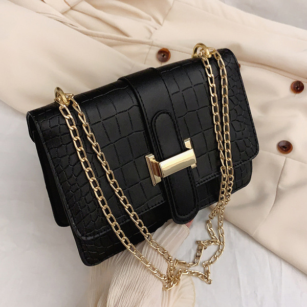 Bag Women's Shoulder Bag Stone Pattern Crossbody Women's Bag 2022 Spring New Embossed Solid Color Small Square Bag