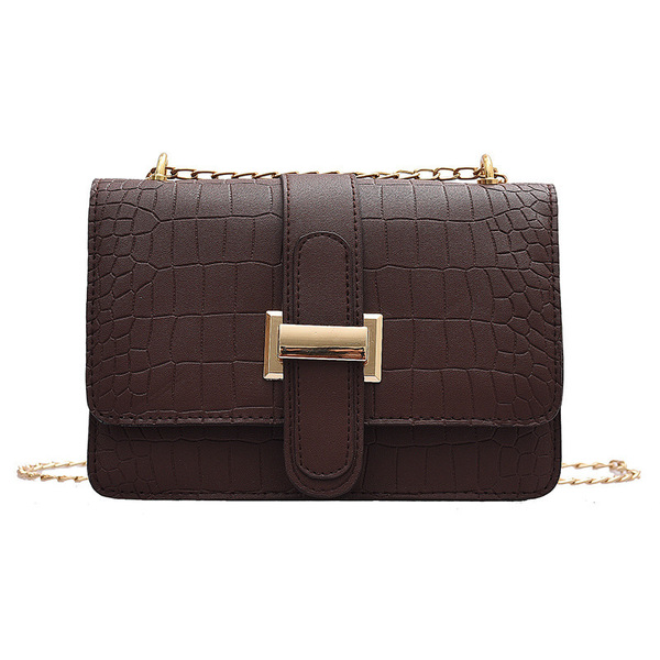 Bag Women's Shoulder Bag Stone Pattern Crossbody Women's Bag 2022 Spring New Embossed Solid Color Small Square Bag