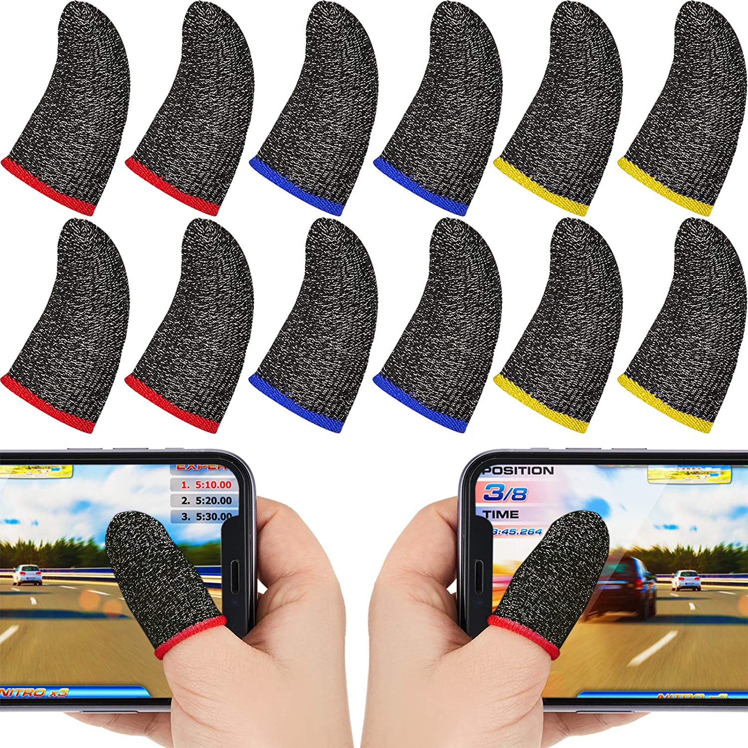 2 Pairs ( 1 pcs ) finger sleeves / Muja /Finger Gloves For PUBG, Free Fire - Finger Grip For Gaming - PUBG Finger Gloves for Mobile Gaming